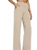 Pantalones de Yoga Rectos de Cintura Alta de Punto Sueltos Casuales con Bolsillos Nuevos de Venta Caliente Transfronterizos Europeos y Americanos