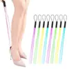 Calçadeira de Plástico com Cabo Longo Cor Cristal Sem Dobrar Sapatos para Idosos e Mulheres Grávidas Sapatos Calçadeira Preguiçosa Pendurável Levanta Sapatos