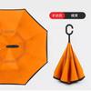 Paraguas Invertido de Mango Largo Doble Capa Tipo C Parasol Manual Paraguas Recto Ampliado Publicidad de Coche Paraguas Grande Paraguas Invertido