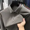 Camisa polo masculina de manga comprida transfronteiriça, novo estilo casual de negócios primavera/outono, macia e amiga da pele