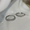 Anillo de lujo ligero con circonitas cúbicas, fino y apilado, para mujer, con apertura para el dedo, ligero, de lujo, combinable, de alta gama, con un toque de nicho, joyería recién llegada.