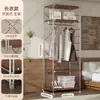 Arara de metal estilo japonês com 60cm de profundidade para instalação, guarda-roupa aberto autoportante, closet, prateleira montada, rack de armazenamento para guarda-roupa