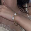 Pulsera de Perlas Chapada en Oro Cobre Perla Barroca con Forma Especial Pulsera Elástica Abierta Pulsera Enrollada Hecha a Mano