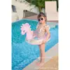 Anillo inflable para natación de niños con diseño de dinosaurio grueso y lindo, anillo de asiento para bebé, anillo con base de esponja, anillo de natación para principiantes