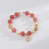[Lenguaje de las flores de verano] pulsera de cristal de fresa natural para mujer, flor de circonita, diseño de nicho ins, regalo de cumpleaños para novias