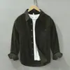 Nueva Camisa de Pana de Manga Larga con Cuello de Solapa para Hombre para Primavera y Otoño, Casual, Artística, Holgada, Chaqueta Camisa de Manga Larga Retro Japonesa