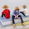 Pvc Luffy Sentado Solo Sólido One Piece Anime Modelo de Mano Adornos para Coche Adornos Decoración para Pastel de Cumpleaños