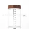 Pote de Vidro com Tampa de Madeira Multifuncional com Escala Pote Mason Recipiente para Fermento de Pão Pote de Fermentação com Fermento Natural
