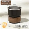 Copo para Enxaguante Bucal de Aço Inoxidável 304, Copo para Escova de Dentes, Copo Odontológico para Casal, Porta-Escova de Dentes, Caixa de Armazenamento, Porta-Copos de Madeira Maciça