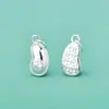 Nuevo Plata de Ley S925 Nuevo Estilo Chino Moneda de Cobre Brillante Frijol de la Fortuna Pequeño Colgante Accesorios para Pulsera de Cuentas DIY Collar Colgante