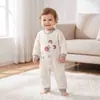 Mameluco para bebé para primavera, otoño e invierno, traje de gateo cálido de tres capas para recién nacidos, mameluco con acolchado y grosor extra para dormir