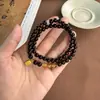 Pulsera de Palisandro Indio de Hoja Pequeña con Cuentas de Sándalo Combinada con Jade Hetian, Joyería Unisex, Pulsera de Pareja, Estilo Chino, Diseño Simple