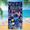 Toalla de Playa con Estampado de Stitch Lindo de Dibujos Animados y Anime, Toalla de Baño de Microfibra Secado Rápido Transfronteriza, Toalla de Playa Espesa