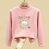 Roupa térmica feminina com forro de fleece, novo estilo outono e inverno 2026, segunda pele infantil de manga comprida, camiseta interna escovada para meninas