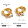 Brincos Yuhui de Aço Titânio Transfronteiriços Coração Gota d'Água Zircônia Geométricos Simples Moda Banhados Cor Ouro Real Aço Inoxidável Resistente à Cor