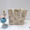 Bolso de pana simple sonriente casual para el día a día bolso de mano para mujer bolsa para el almuerzo bolso de mano pequeño nuevo para el trabajo
