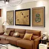 Galeria de Arte Qiao Jia Impressão Artística Giclée de um Leopardo em um Grande Estilo Vintage para Sala de Estar Pintura Decorativa, Arte para Pendurar na Parede de Fundo do Sofá