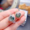 Anillo de ágata acuática natural con incrustaciones de 18k y baño de plata 925, venta al por mayor transfronteriza directa de fábrica.