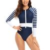 Traje de baño de una pieza estampado Amazon Triángulo Cremallera Traje de surf Conservador Europeo y Americano de manga larga Traje de neopreno para mujer Disponible en una variedad de estilos