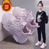 Zapatillas deportivas para niñas, diseño de malla, nueva colección primavera/otoño 2026, zapatillas gruesas para niños, transpirables y casuales para correr, estilo princesa para bebé