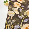Tecido vintage Xiangyunsha estampado floral grande, 100% viscose, roupas femininas estilo chinês novo, vestidos cheongsam, bolsas, tecido floral em estoque