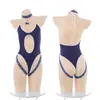 Lencería Sexy Traje de Baño Estilo Japonés Una Pieza Sexy Abertura Hueco Espalda Descubierta Deseo Puro Uniforme de No Quitar Tentación