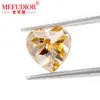 Anillo de Moissanita Color Champagne en Forma de Corazón, Cara de Piedra Suelta, Piedra Preciosa de Color Irregular en Forma de Corazón con Certificado, Accesorios de Joyería al por Mayor