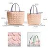 Bolsa de Hombro de Algodón Acolchado con Forma de Corazón, Hecha a Medida por el Fabricante, Bolso de Hombro Único, Gran Capacidad de Almacenamiento, Para Viajes Diarios, Bloques de Color