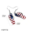 Joyería con temática del Día de la Independencia, Día Nacional Americano, collar de cadena y pendientes de Estrellas y Franjas, accesorios de estilo casual americano al por mayor
