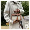 Bolsos estilo nuevo candado bolso Kelly, bolso de mano de moda europeo y americano con bloques de color para mujer, bolso cruzado de hombro texturizado y empalmado