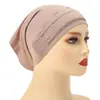 Nueva Gorra de Tubo Caliente con Diamantes, Gorra Base de Algodón Modal Mercerizado, Gorra Pequeña de Alta Elasticidad Monocromática para Mujer