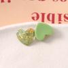 Parche de corazón de durazno corrugado de agua de lámina dorada y plateada transparente, accesorios de resina DIY, aretes, pinza para el cabello, material para funda de teléfono móvil al por mayor