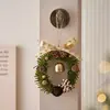 Adornos de Campana de Navidad, Decoración Colgante de Moño de Terciopelo y Piña, Decoración Festiva para Puerta y Árbol