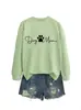 Amazon Wish comercio exterior transfronterizo casual simple y divertido para mujer madre de perro huella media sudadera de otoño e invierno