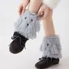 Polainas de punto de pelo largo con temática de perro para otoño e invierno, en una estética JK estilo Miu, calcetines holgados estilo chica japonesa lindos y suaves