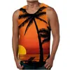 Chaleco Casual de Verano para Hombre Europeo y Americano Transfronterizo Estampado Digital Playa Hawaiana Exterior Transpirable Chaleco para Hombre