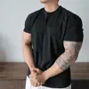Ropa Deportiva al Aire Libre de Algodón de Manga Corta Holgada Absorbente de Sudor para Hombre Ropa de Entrenamiento Fitness Montañismo Senderismo Running Camiseta