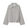 Comércio Exterior Atacado Roupas Femininas de Primavera: Conjunto de Jaqueta Bomber com Gola Dobrável, Mangas Longas e Zíper Frontal com Calça de Cintura Média e Pernas Largas
