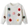 Comercio Exterior Transfronterizo Otoño e Invierno Ropa Interior de Punto Pequeña y Mediana para Niños Flores Lindas Hechas a Mano Etsy DIY Niños y Niñas Lana