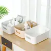 Caja de Almacenamiento Portátil para el Hogar Escritorio Cosméticos Dormitorio Plástico Gran Capacidad Material Bocadillos Organizador de Almacenamiento de Plástico