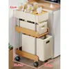 Prateleira de cozinha multi-camadas móvel com cestos para frutas e vegetais, prateleira de chão, organizador para espaços estreitos, carrinho pequeno