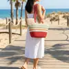 Bolsa de Palha Tecida de Verão para Mulheres, Bolsa de Palha Grande Capacidade, Bolsa de Mão Casual da Moda