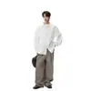 Camisa Masculina 2026 Primavera Cor Sólida Manga Longa Camisa Macaron Casal Masculina Tamanho Grande Moda Camisa para Homens