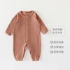 Macacão de Bebê Primavera e Outono Algodão Puro Recém-Nascido Meninos e Meninas Roupas Sem Costura Manga Longa Macacão Quatro Estações Roupa Básica