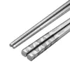Palitos de Aço Inoxidável 304 Liga Espessada Palitos Anti-quadrados Domésticos Anti-queimadura Isolamento Térmico Estilo Chinês Presente Palitos Quadrados