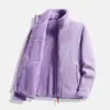 Uma Jaqueta de Fleece Similar para Mulheres, Top de Fleece, Cardigan Moletom Grosso de Fleece Coral Reversível para Outono e Inverno