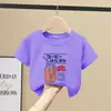 Camiseta 100% Algodón Puro para Niños Manga Corta Verano 2026 Nuevo Estilo Ropa para Niños Tallas Mediana y Grande Tops para Niños Manga Media Moda