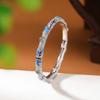 Un Ciervo Plata Esterlina S925 Jade Agua Azul Marea Nacional Cloisonné Hojas de Bambú Brazalete Hueco Estilo Nacional Brazalete de Temperamento