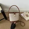 Bolso de Mano Francés de Nicho para Mujer 2026 Otoño Nueva Llegada Bolso de Hombro Único de Moda Color Bloque Elegante Bolso Cruzado Tipo Cubo
