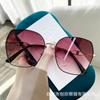 Gafas de sol de alta gama para mujer, estilo Chanel, con montura metálica grande y degradado, estilo libro de equitación rojo, para celebrar Internet, 2024